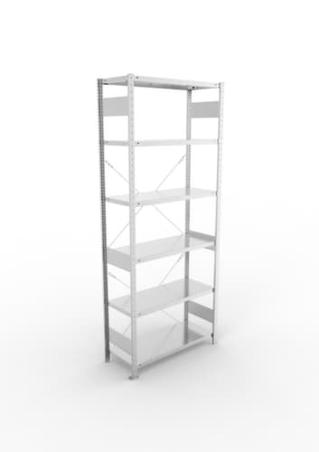 META System-Steckregal CLIP, Höhe x Breite x Tiefe 2500 x 1056 x 436 mm, 6 Böden