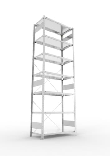 META System-Steckregal CLIP, Höhe x Breite x Tiefe 3000 x 1056 x 536 mm, 7 Böden