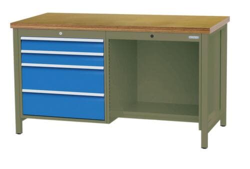 Bedrunka + Hirth Werkbank, 4 Schubladen, 1/2 Ablageboden