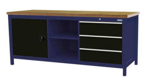 Bedrunka + Hirth Werkbank, 3 Schubladen, 1 Schrank, 2 Ablageböden