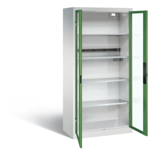 C+P Akkuladeschrank ERGO, RAL7035 Lichtgrau/RAL6011 Resedagrün