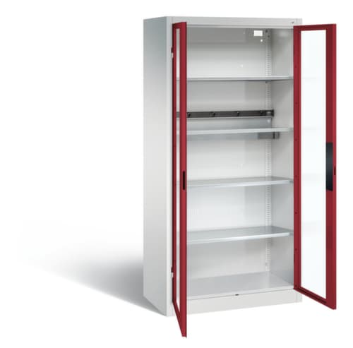 C+P Akkuladeschrank ERGO, RAL7035 Lichtgrau/RAL3003 Rubinrot