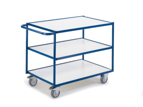 Rollcart Tischwagen mit Randleisten 990x590 mm, Traglast 250 kg, 3 Etagen