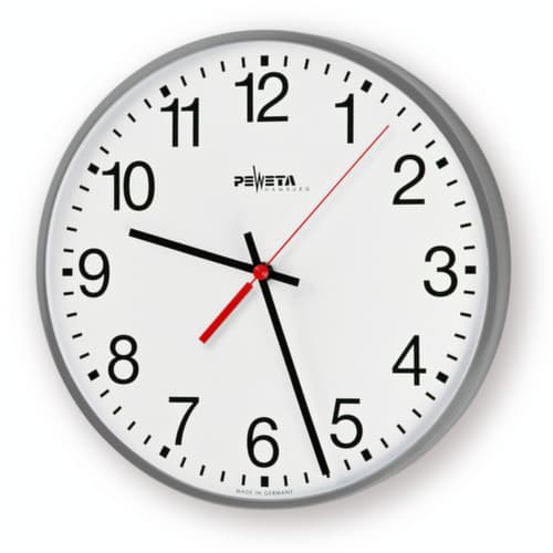 PEWETA Wanduhr mit Metallgehäuse, mit arabischen Zahlen, Ø 300 mm