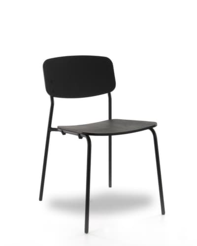 Holzschalenstuhl SIT-ON BB-4 mit 4-Fußgestell, schwarz
