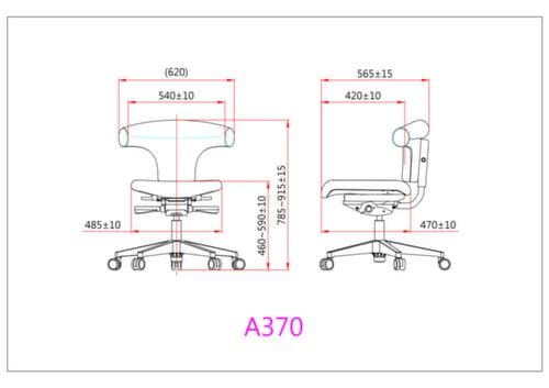 Arbeitsdrehstuhl A370 mit T-Bone-Form