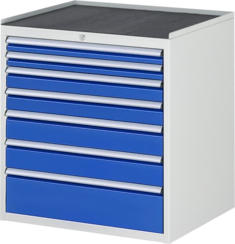 RAU Schubladenschrank Serie 7000, 7 Schublade(n), RAL7035 Lichtgrau/RAL5010 Enzianblau
