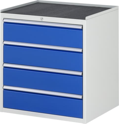 RAU Schubladenschrank Serie 7000, 4 Schublade(n), RAL7035 Lichtgrau/RAL5010 Enzianblau