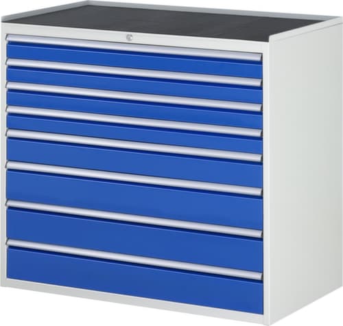 RAU Schubladenschrank Serie 7000, 8 Schublade(n), RAL7035 Lichtgrau/RAL5010 Enzianblau