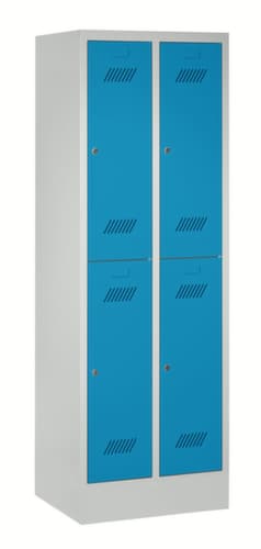 PAVOY Doppelstöckiger Garderobenschrank Basis mit 2x2 Abteilen, Abteilbreite 300 mm