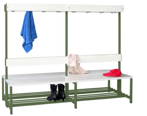 PAVOY Umkleidebank Basis mit Haken und Kunststoffleisten