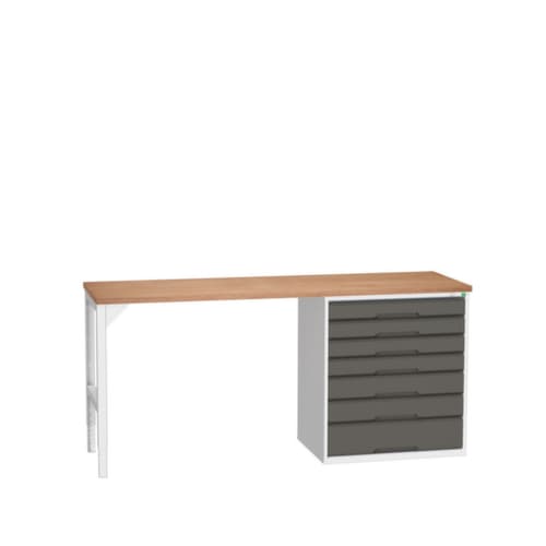 bott Werkbank verso, 7 Schubladen, RAL7035 Lichtgrau/RAL7016 Anthrazitgrau