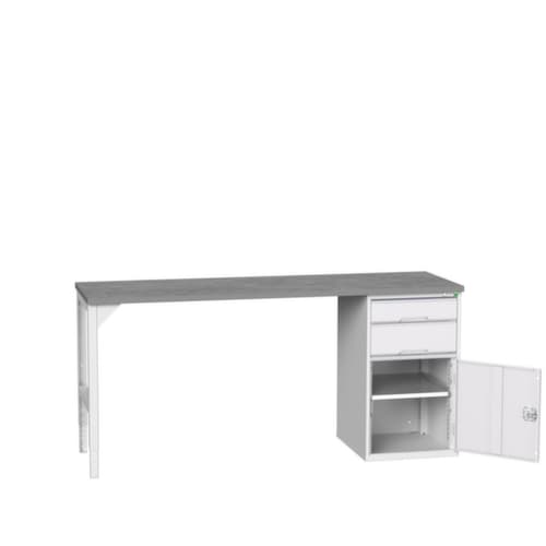bott Werkbank verso, 2 Schubladen, 1 Schrank, RAL7035 Lichtgrau/RAL7035 Lichtgrau