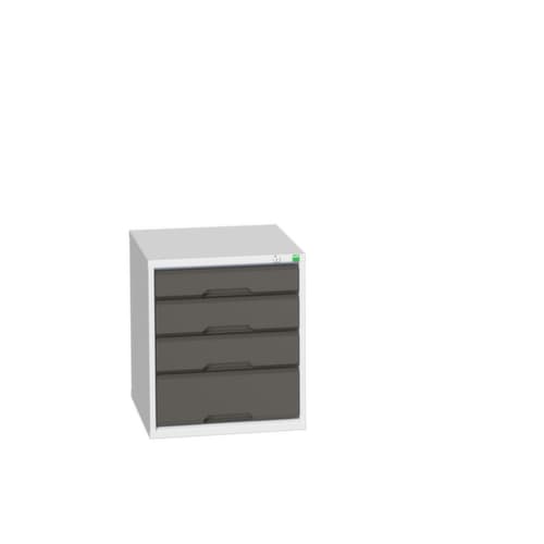 bott Schubladenschrank verso, 4 Schublade(n), RAL7035 Lichtgrau/RAL7016 Anthrazitgrau