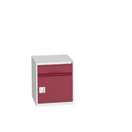 bott Schubladenschrank verso mit Flügeltür, 1 Schublade(n), RAL7035 Lichtgrau/RAL3004 Purpurrot