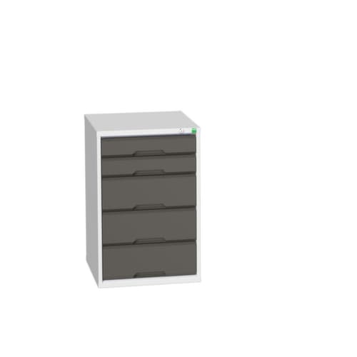 bott Schubladenschrank verso, 5 Schublade(n), RAL7035 Lichtgrau/RAL7016 Anthrazitgrau