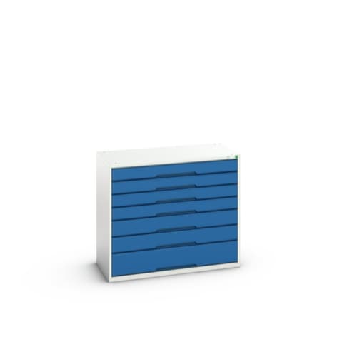 bott Schubladenschrank verso, 7 Schublade(n), RAL7035 Lichtgrau/RAL5010 Enzianblau