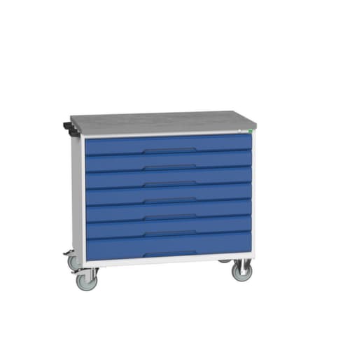 bott Werkzeugwagen verso, 7 Schubladen, RAL7035 Lichtgrau/RAL5010 Enzianblau