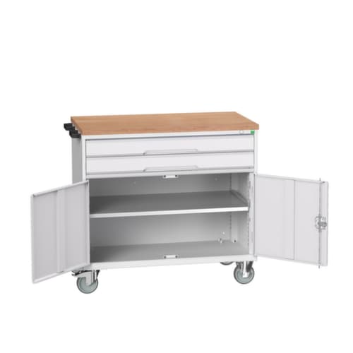 bott Werkzeugwagen verso, 2 Schubladen, 1 Schrank, RAL7035 Lichtgrau/RAL7035 Lichtgrau