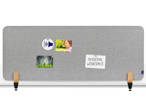 Legamaster Schallabsorbierende Tischtrennwand ELEMENTS, Höhe x Breite 600 x 1600 mm, Wand grau