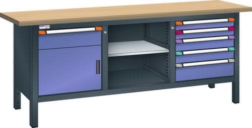 Thurmetall Werkbank, 6 Schubladen, 1 Schrank, 1 Ablageboden