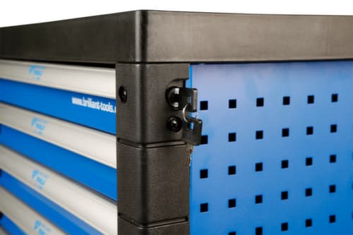 Brilliant Tools BLAU/SILBER Werkstattwagen mit 7 Schubladen und 207 Premium-Werkzeugen