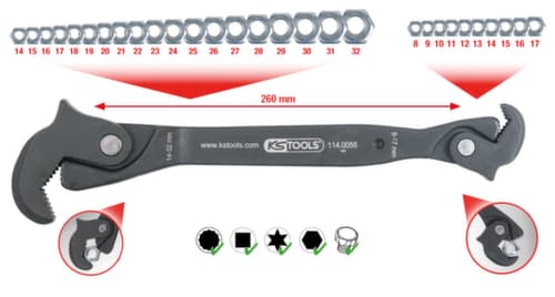 KS Tools Einhand-Multifunktions-Schlüssel