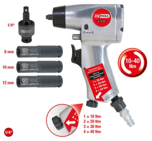 KS Tools 1/4" Glühkerzen-Druckluft-Vibrationsschrauber-Satz
