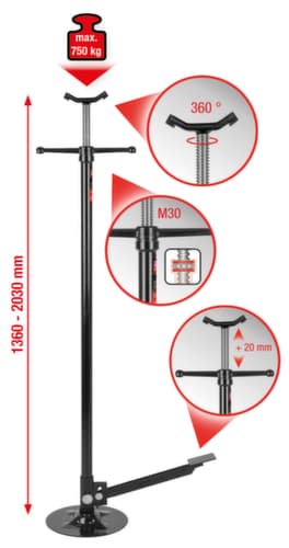 KS Tools Teleskop-Unterstellstütze