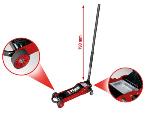 KS Tools SlimPOWER Hydraulischer Alu-Wagenheber 2 t