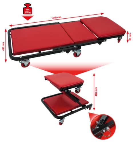 KS Tools Fahrbare Liege und Klappsitz