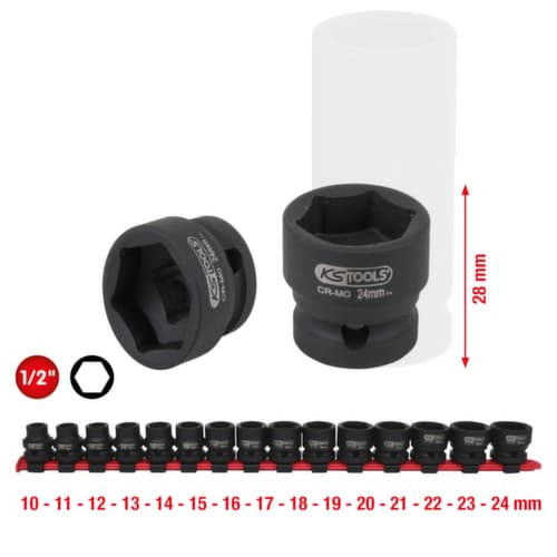 KS Tools 1/2" Sechskant-Kraft-Stecknuss-Satz