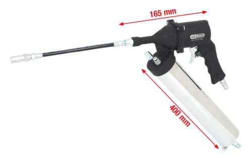 KS Tools Druckluft-Fettpresse mit flexiblem Schlauch und Düse