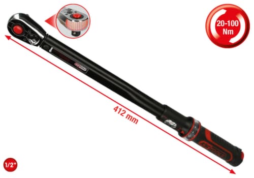 KS Tools 1/2" ERGOTORQUE®precision Ratschen-Drehmomentschlüssel
