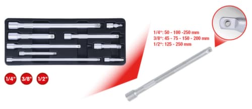 KS Tools 1/4"+3/8"+1/2" Verlängerungs-Satz