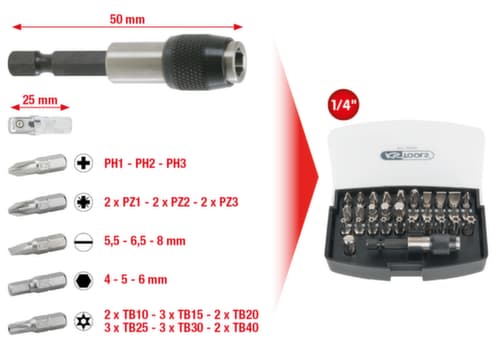 KS Tools 1/4" Bit-Satz