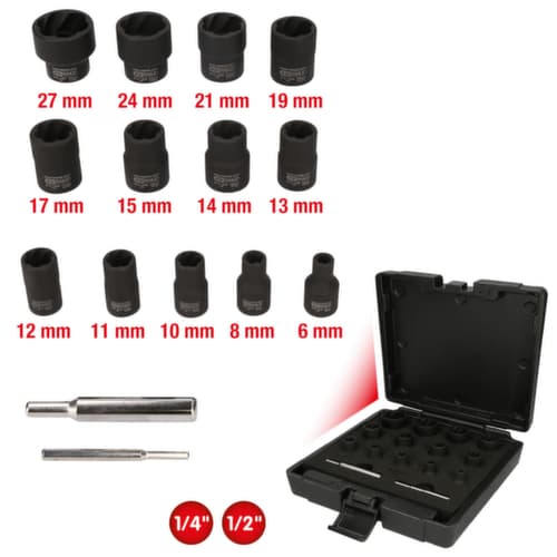 KS Tools 1/4"+1/2" Spiral-Profil-Kraft-Stecknuss-Satz