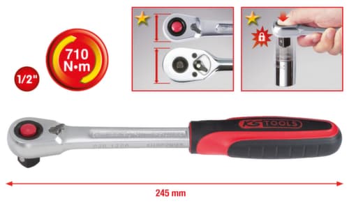 KS Tools 1/2" SlimPOWER Umschaltknarre