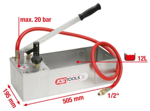 KS Tools Edelstahl Druck-Prüfpumpe