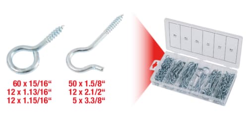KS Tools Sortiment Haken- und Ösenschrauben