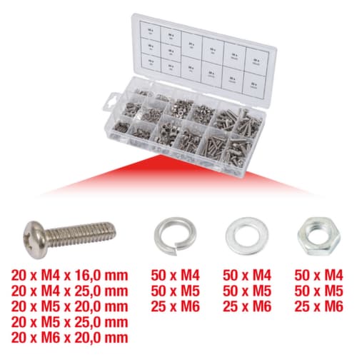KS Tools Sortiment Linsenkopf-Maschinenschrauben