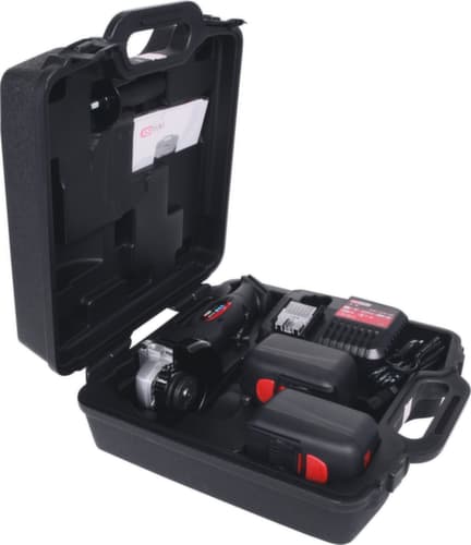 KS Tools Akku-Winkelschleifer 7000 U/min mit 2 Akkus und 1 Ladegerät