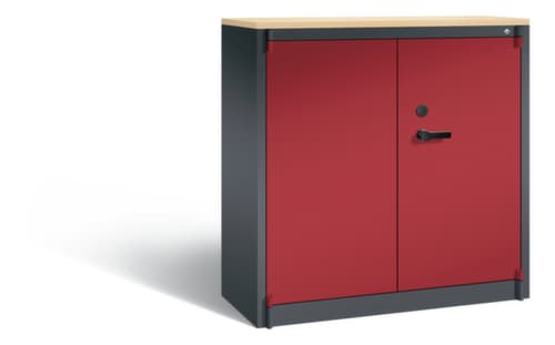 C+P Büro-Sicherheitsschrank mit Abdeckplatte aus Holz