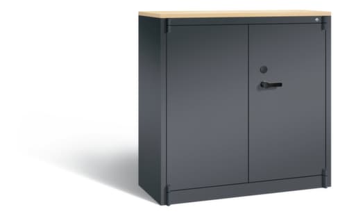 C+P Büro-Sicherheitsschrank mit Abdeckplatte aus Holz
