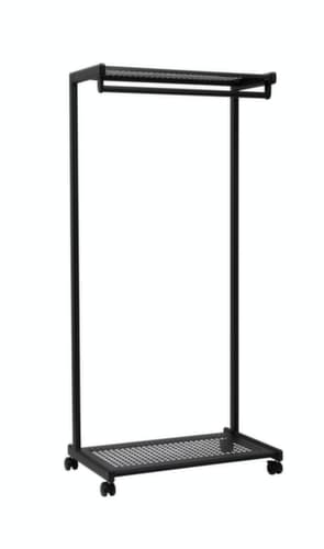 Kompakte Reihengarderobe MAULbolero fahrbar, RAL9004 Signalschwarz