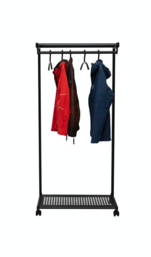 Kompakte Reihengarderobe MAULbolero fahrbar, RAL9004 Signalschwarz