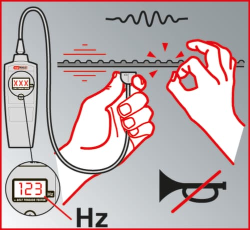 KS Tools Elektronischer Riemenspannungs-Prüfer HZ