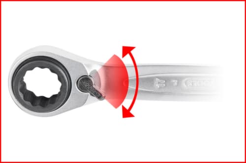 KS Tools 4 in 1 GEARplus umschaltbar Doppel-Ratschenringschlüssel