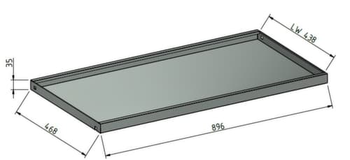 stumpf Auszugboden Serie 3000 mit Rand für Werkstattschrank, Breite x Tiefe 1000 x 500 mm