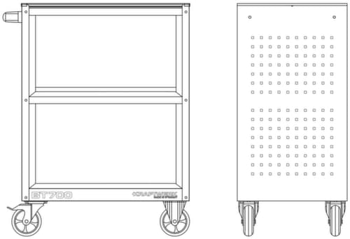 KRAFTWERK® Service Wagen BT700 40x60 mit Gummimatte